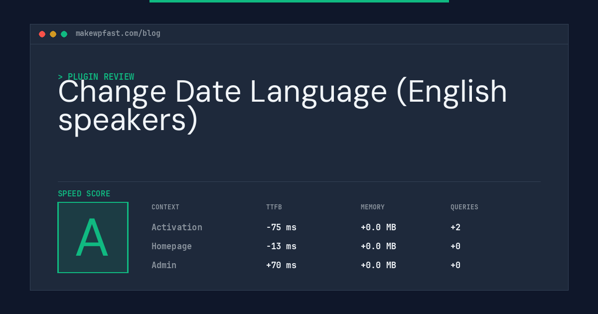 Change Date Language (English speakers) - MakeWPFast