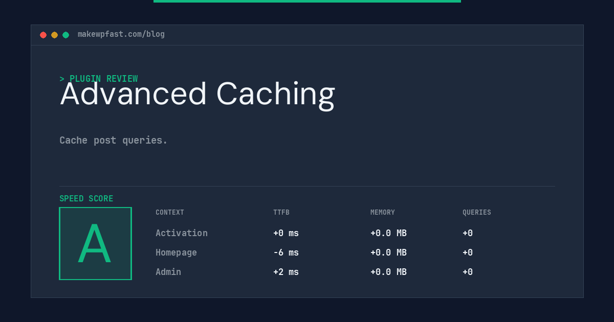 Advanced Caching - MakeWPFast