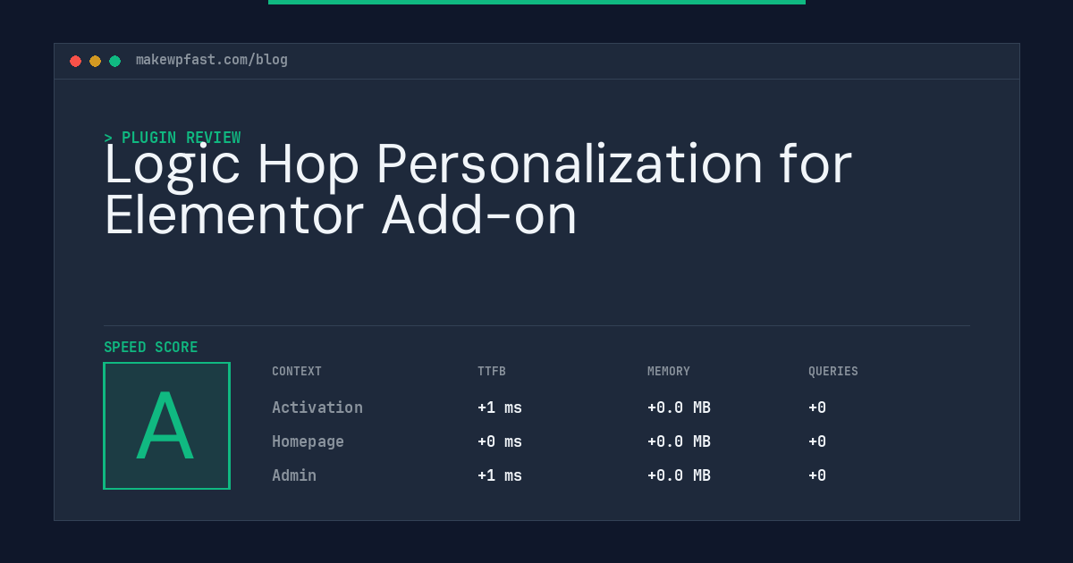 Logic Hop Personalization for Elementor Add-on - MakeWPFast