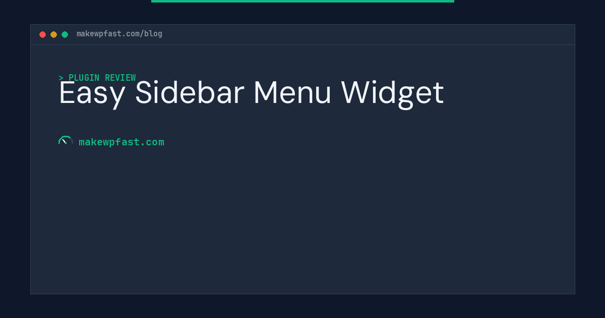 Easy Sidebar Menu Widget - MakeWPFast