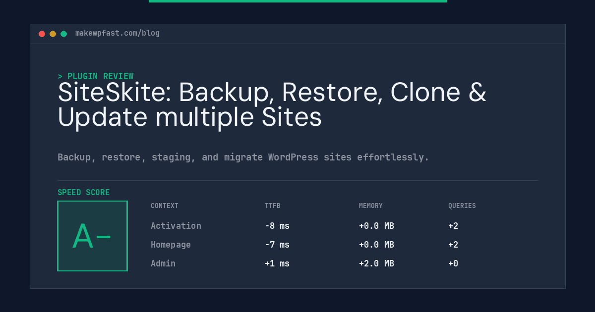 SiteSkite: Backup, Restore, Clone & Update multiple Sites - MakeWPFast