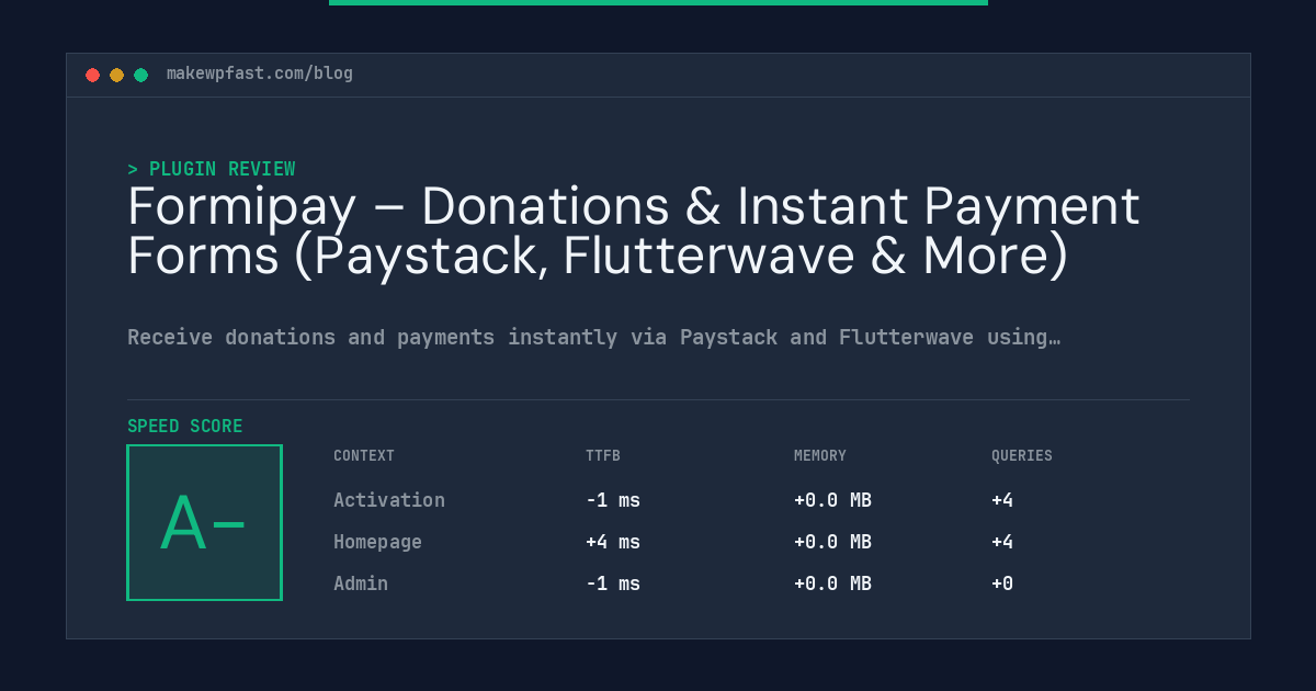 Formipay – Donations & Instant Payment Forms (Paystack, Flutterwave & More) - MakeWPFast