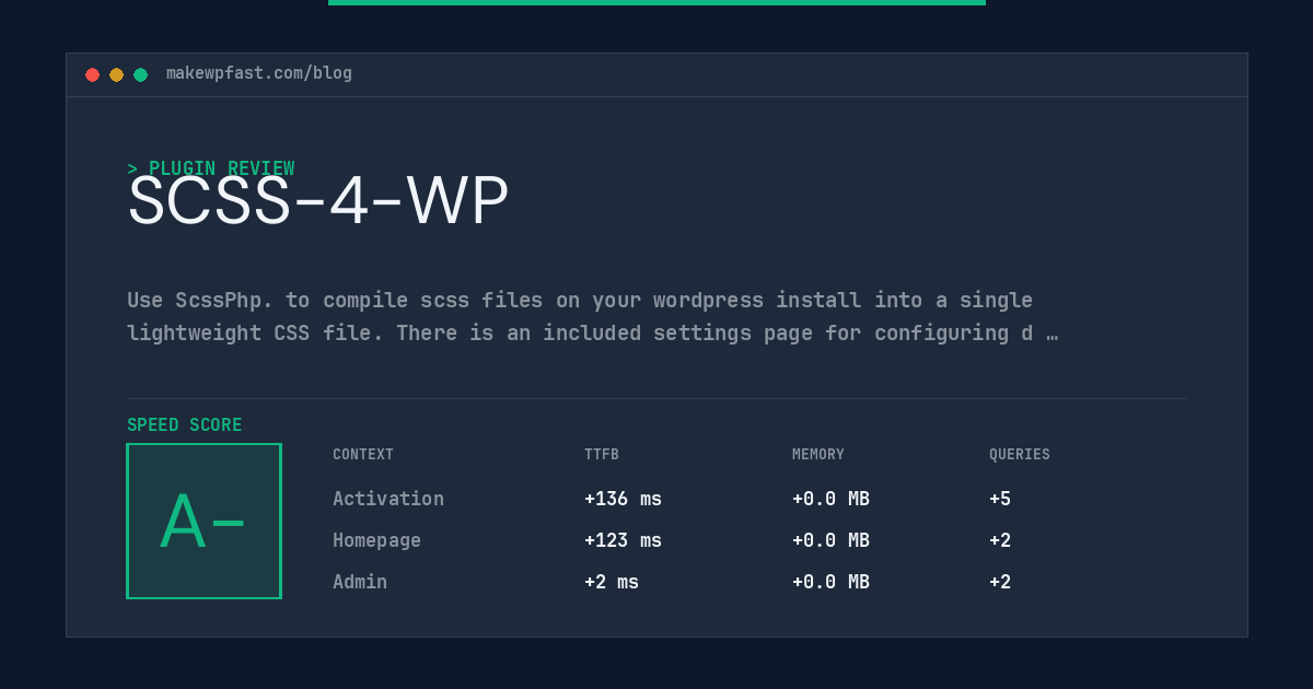 SCSS-4-WP - MakeWPFast
