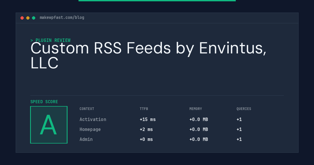 Custom RSS Feeds by Envintus, LLC - MakeWPFast