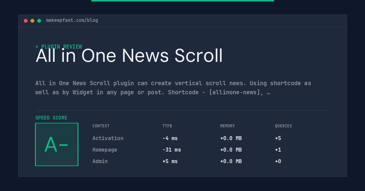 All in One News Scroll - MakeWPFast