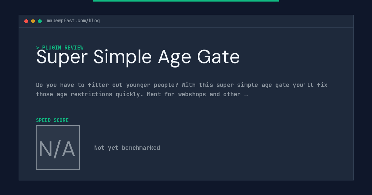 Super Simple Age Gate - MakeWPFast