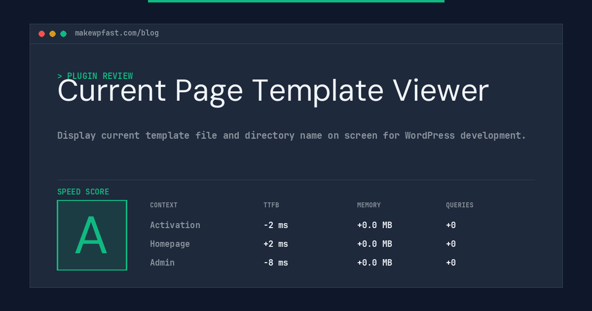 Current Page Template Viewer - MakeWPFast