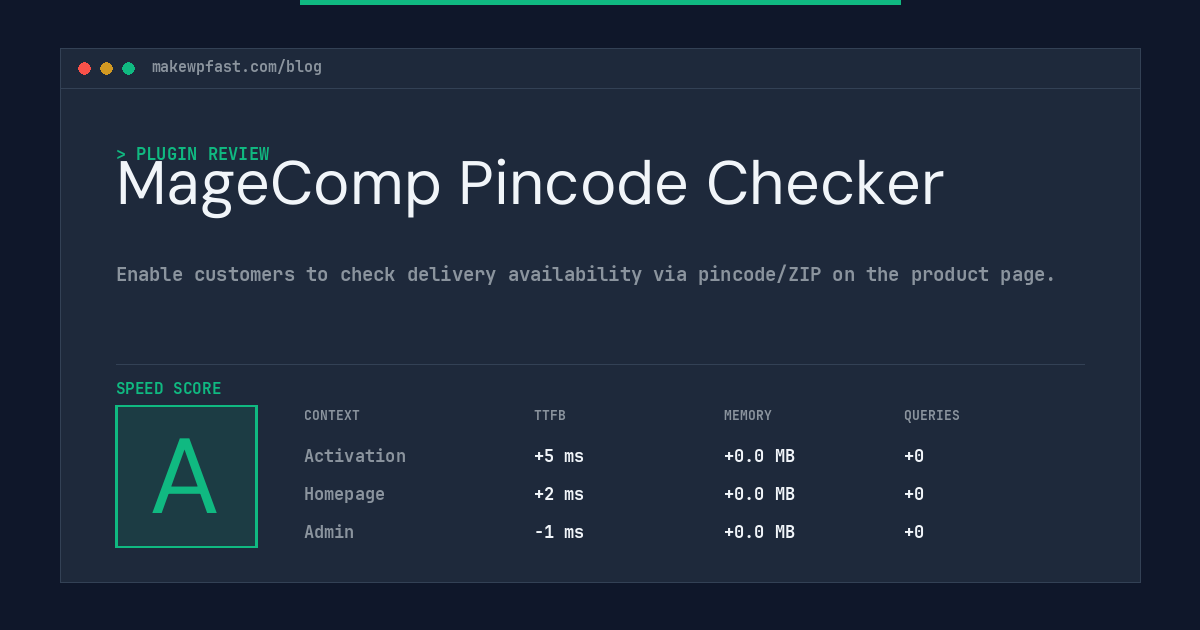 MageComp Pincode Checker - MakeWPFast