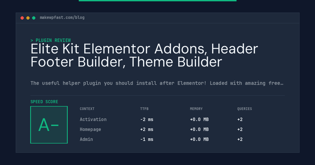 Elite Kit Elementor Addons, Header Footer Builder, Theme Builder - MakeWPFast