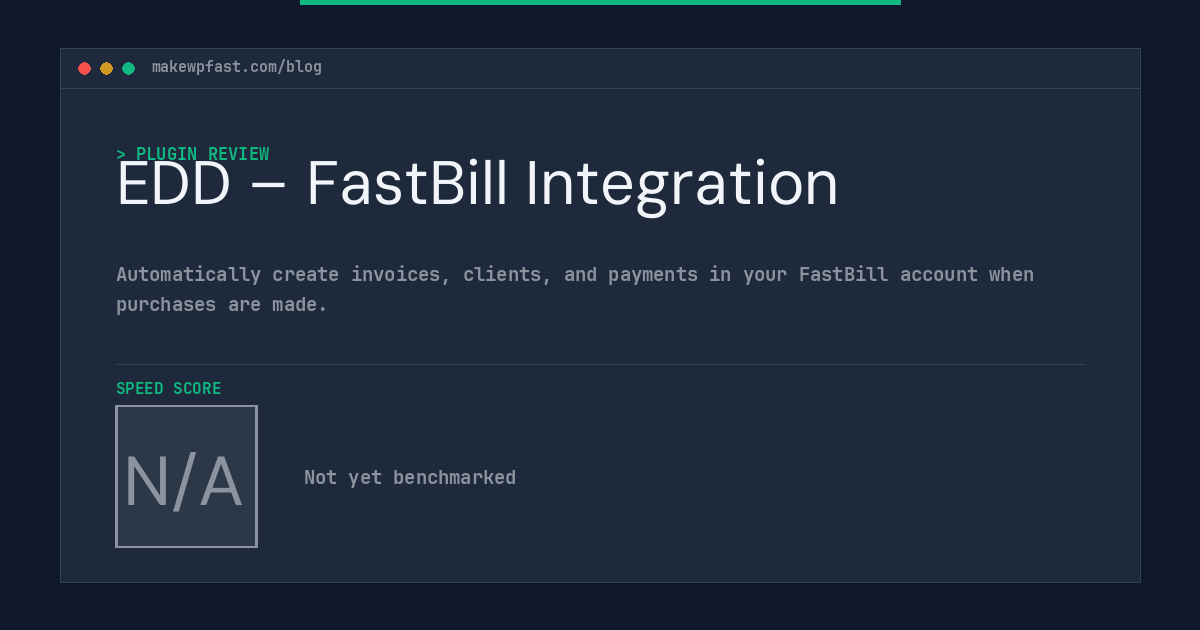 EDD – FastBill Integration - MakeWPFast