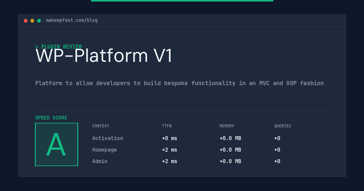 WP-Platform V1 - MakeWPFast