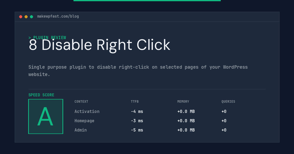 8 Disable Right Click - MakeWPFast