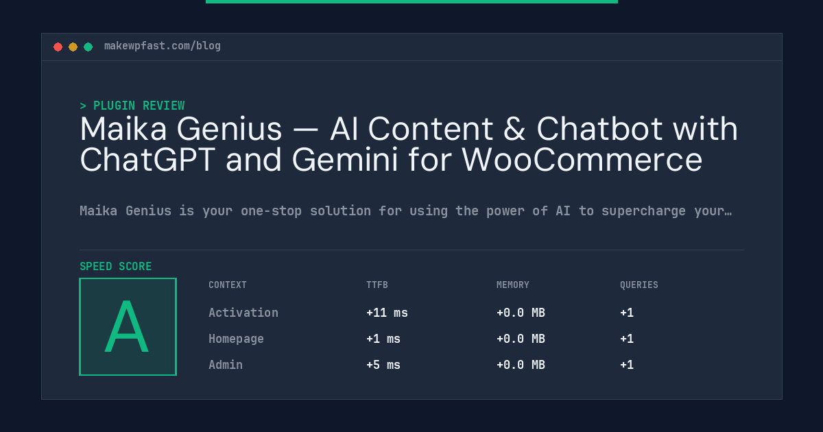 Maika Genius — AI Content & Chatbot with ChatGPT and Gemini for WooCommerce - MakeWPFast