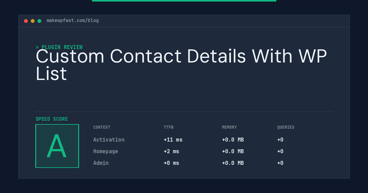 Custom Contact Details With WP List - MakeWPFast