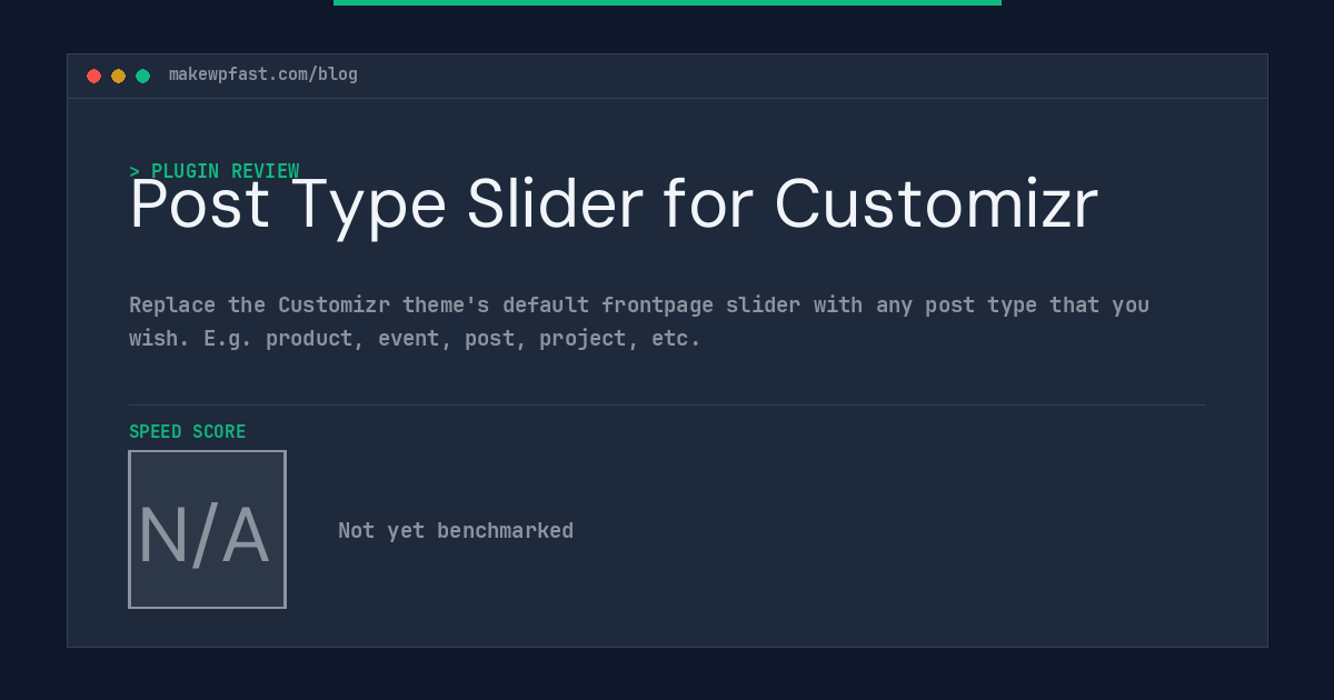 Post Type Slider for Customizr - MakeWPFast