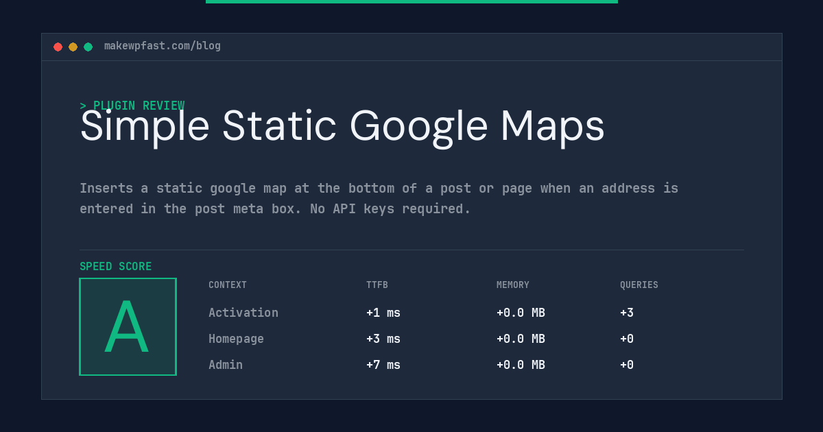 Simple Static Google Maps - MakeWPFast