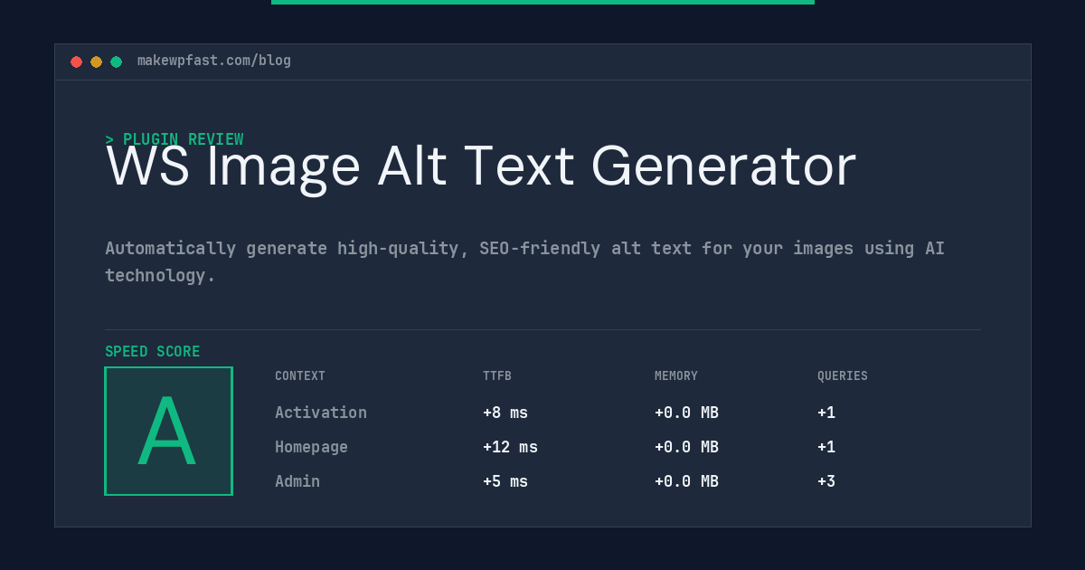 WS Image Alt Text Generator - MakeWPFast