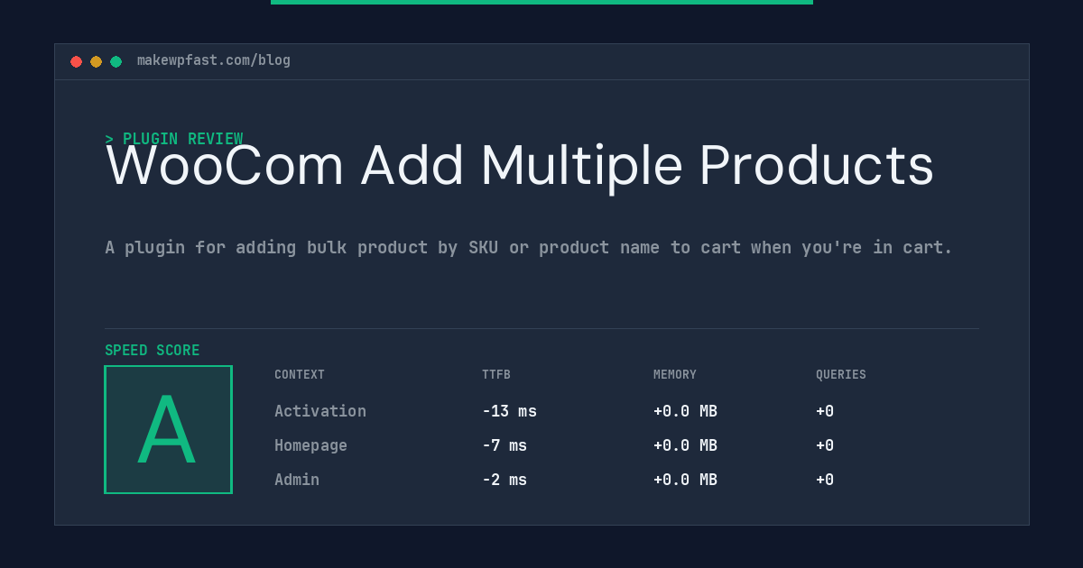 WooCom Add Multiple Products - MakeWPFast