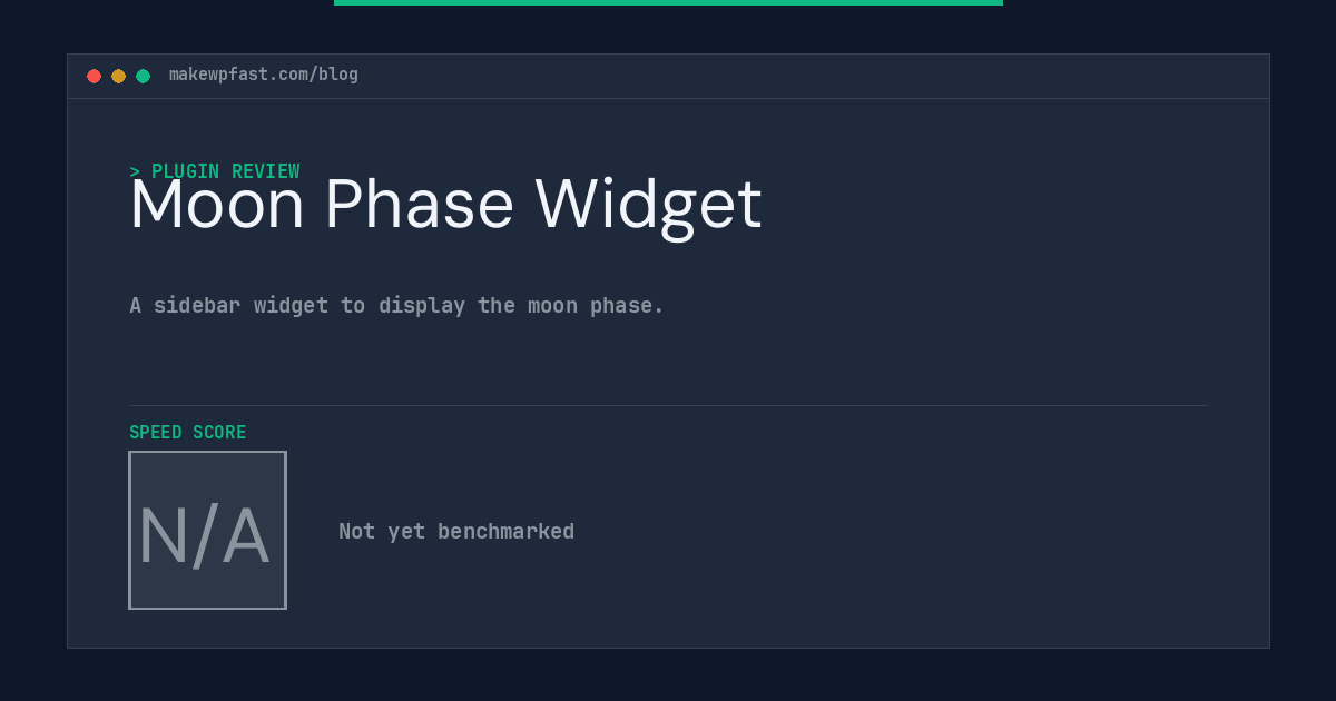 Moon Phase Widget - MakeWPFast
