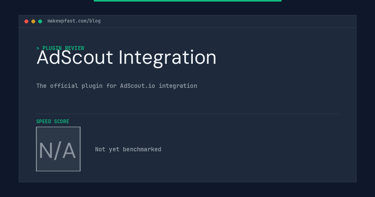 AdScout Integration - MakeWPFast