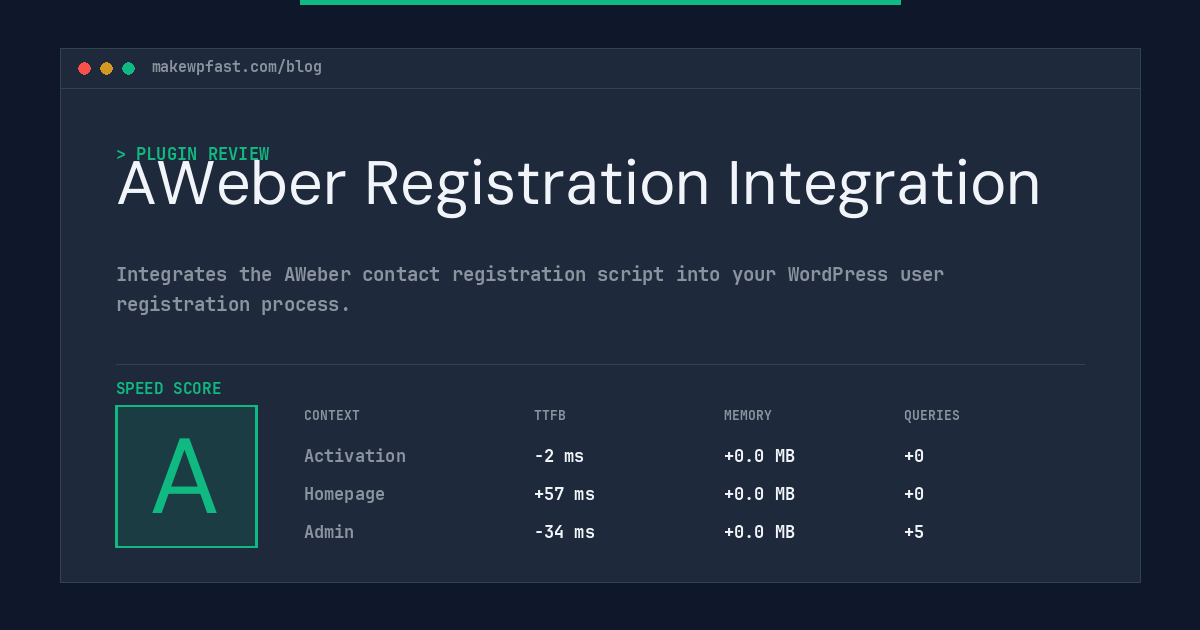 AWeber Registration Integration - MakeWPFast