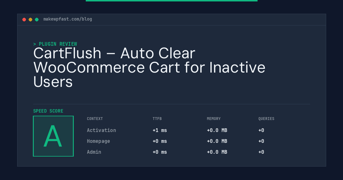 CartFlush – Auto Clear WooCommerce Cart for Inactive Users - MakeWPFast