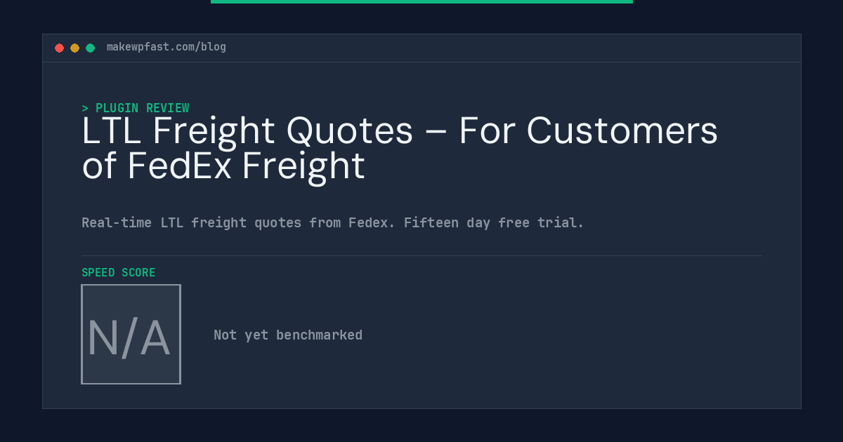 LTL Freight Quotes – For Customers of FedEx Freight - MakeWPFast