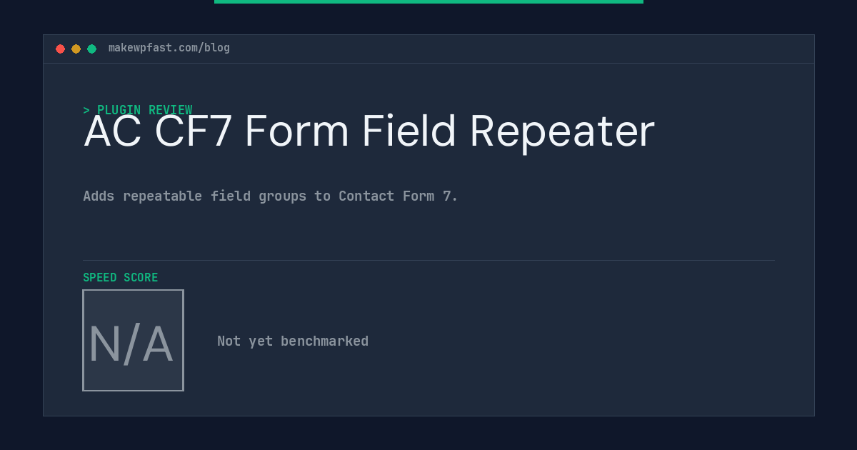 AC CF7 Form Field Repeater - MakeWPFast