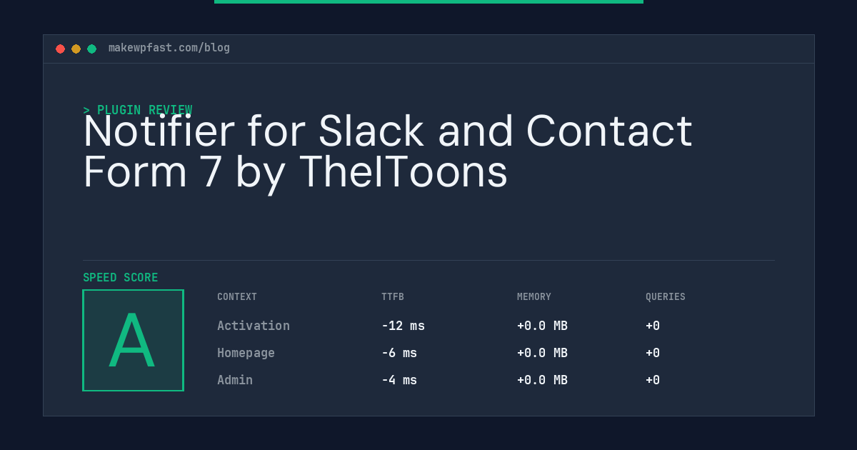 Notifier for Slack and Contact Form 7 by TheIToons - MakeWPFast