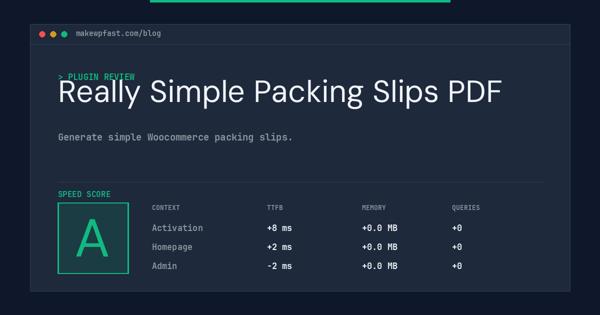 Really Simple Packing Slips PDF - MakeWPFast