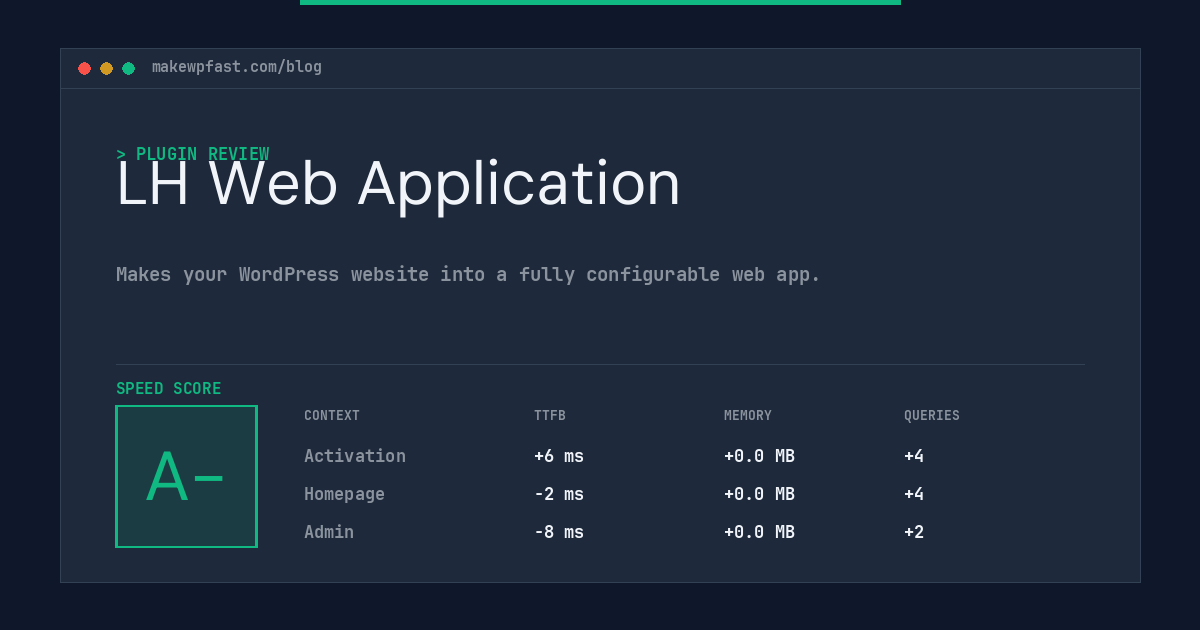 LH Web Application - MakeWPFast