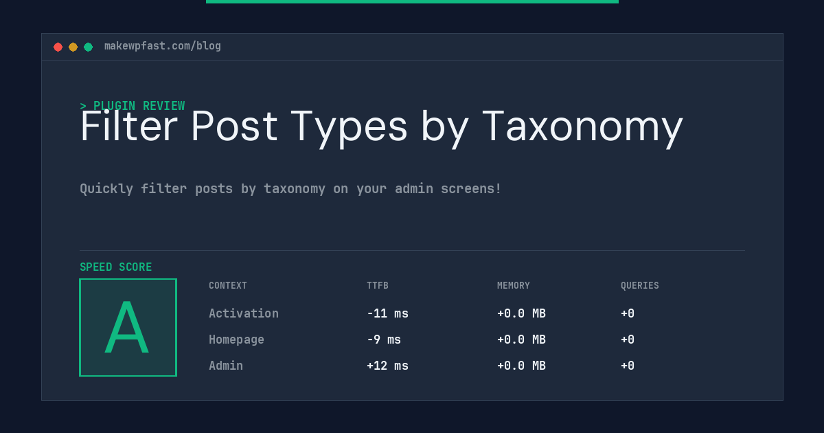 Filter Post Types by Taxonomy - MakeWPFast