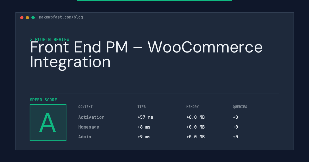 Front End PM – WooCommerce Integration - MakeWPFast