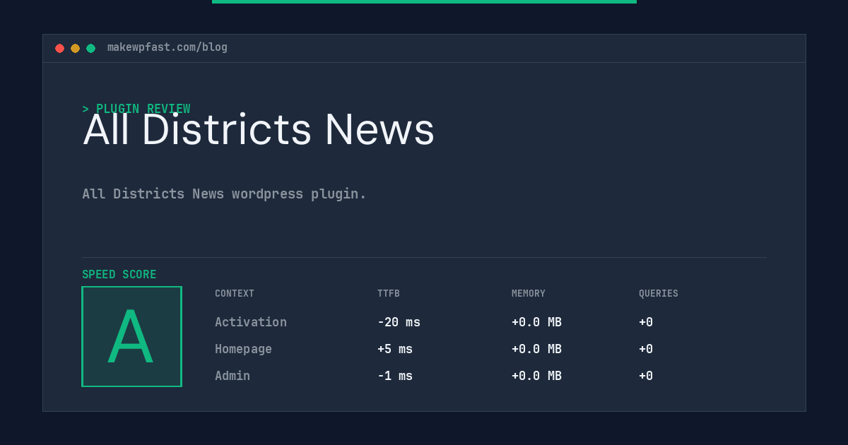 All Districts News - MakeWPFast