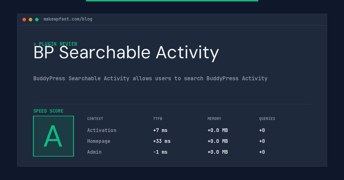 BP Searchable Activity - MakeWPFast