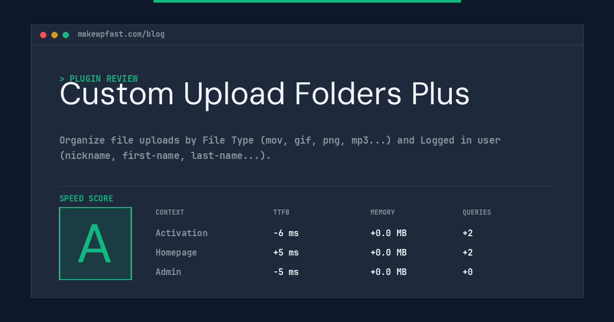 Custom Upload Folders Plus - MakeWPFast