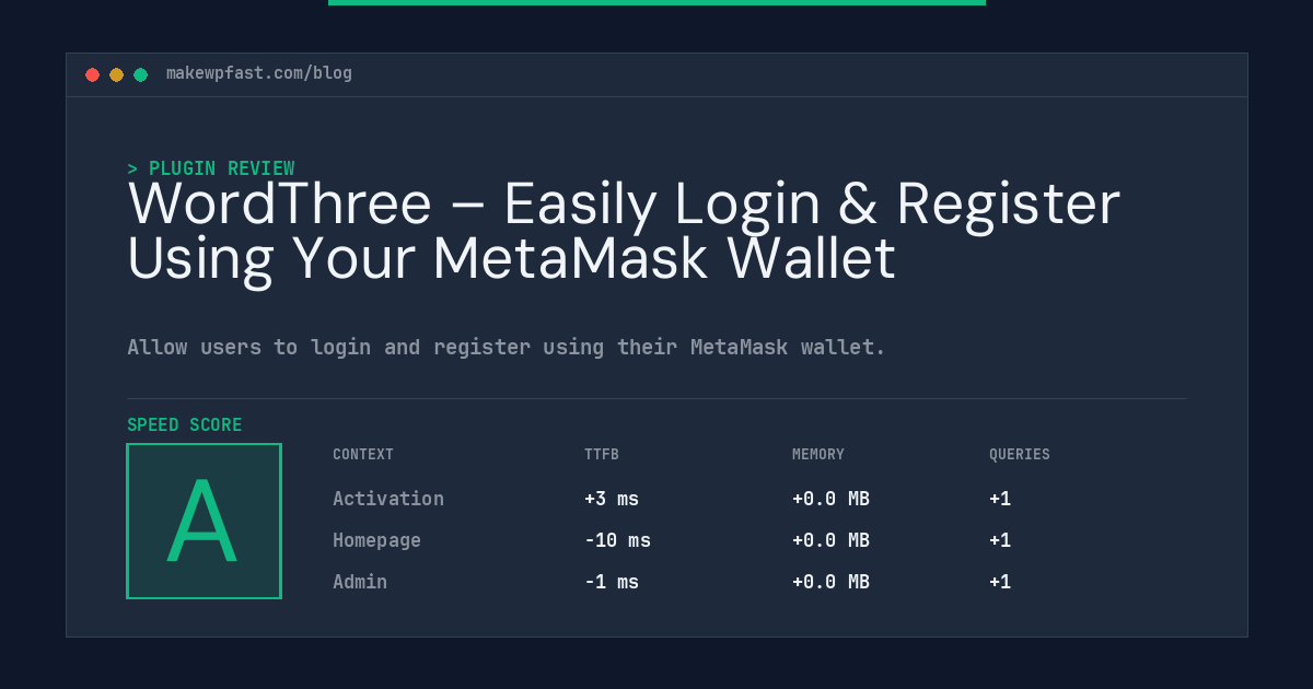 WordThree – Easily Login & Register Using Your MetaMask Wallet - MakeWPFast