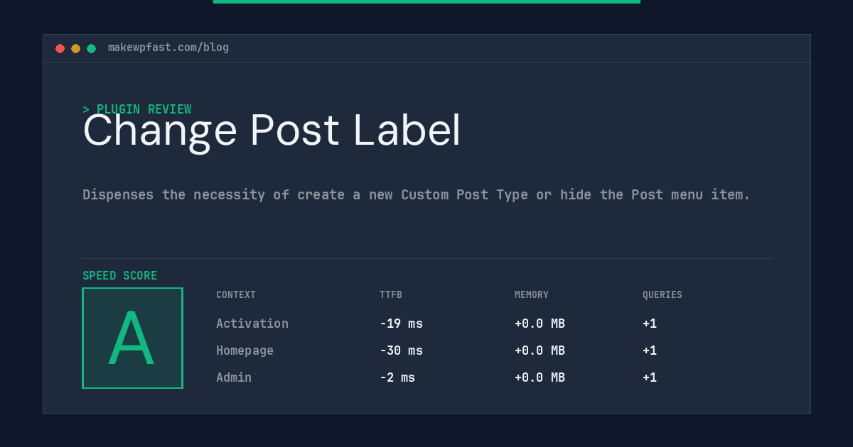 Change Post Label - MakeWPFast