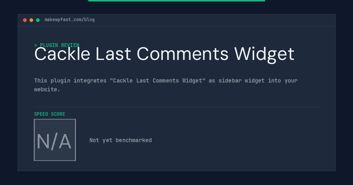 Cackle Last Comments Widget - MakeWPFast