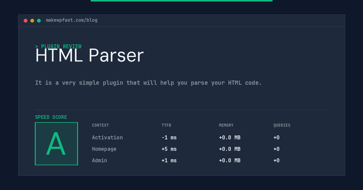HTML Parser - MakeWPFast