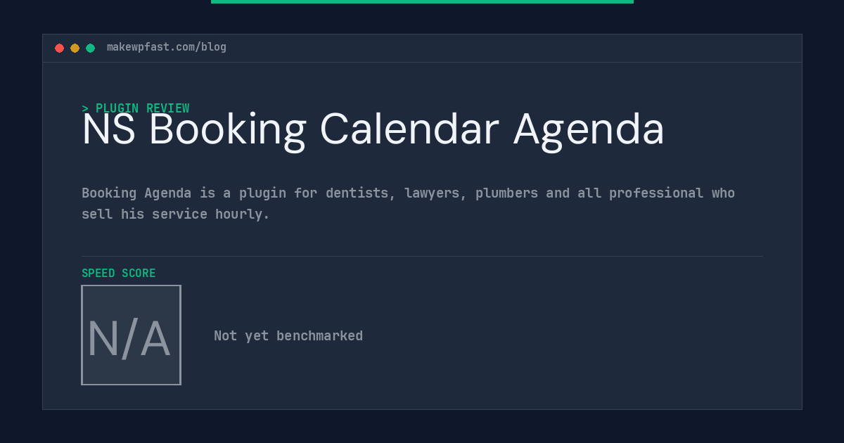 NS Booking Calendar Agenda - MakeWPFast