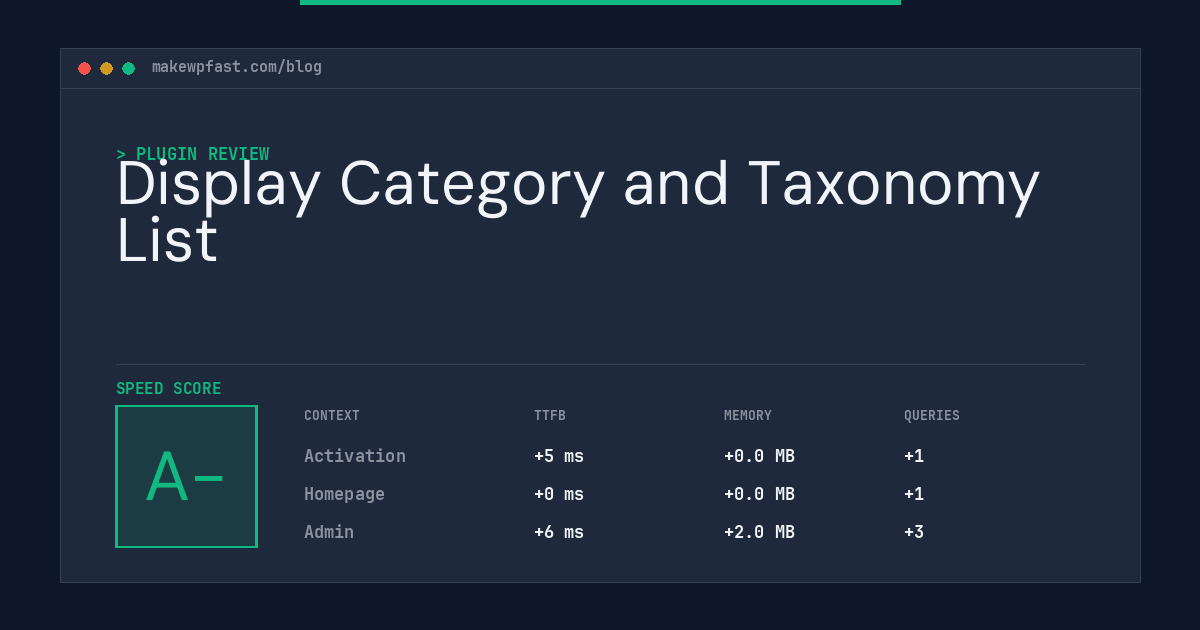 Display Category and Taxonomy List - MakeWPFast