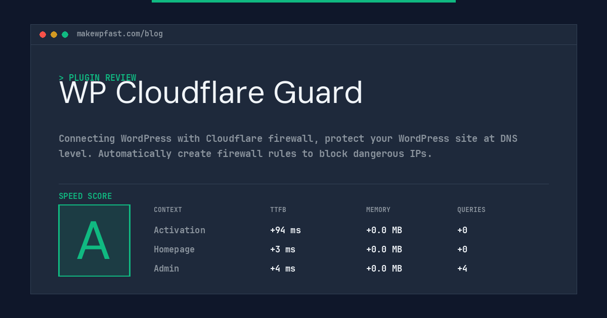 WP Cloudflare Guard - MakeWPFast