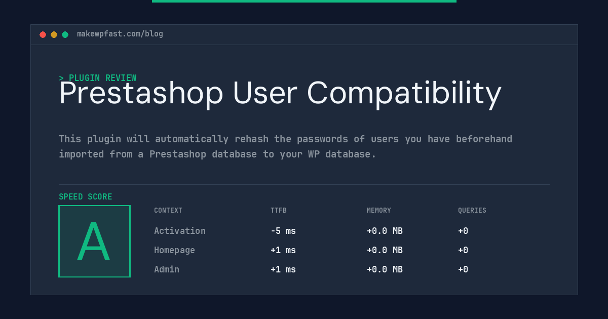 Prestashop User Compatibility - MakeWPFast