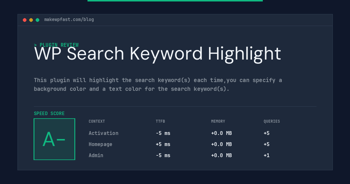 WP Search Keyword Highlight - MakeWPFast