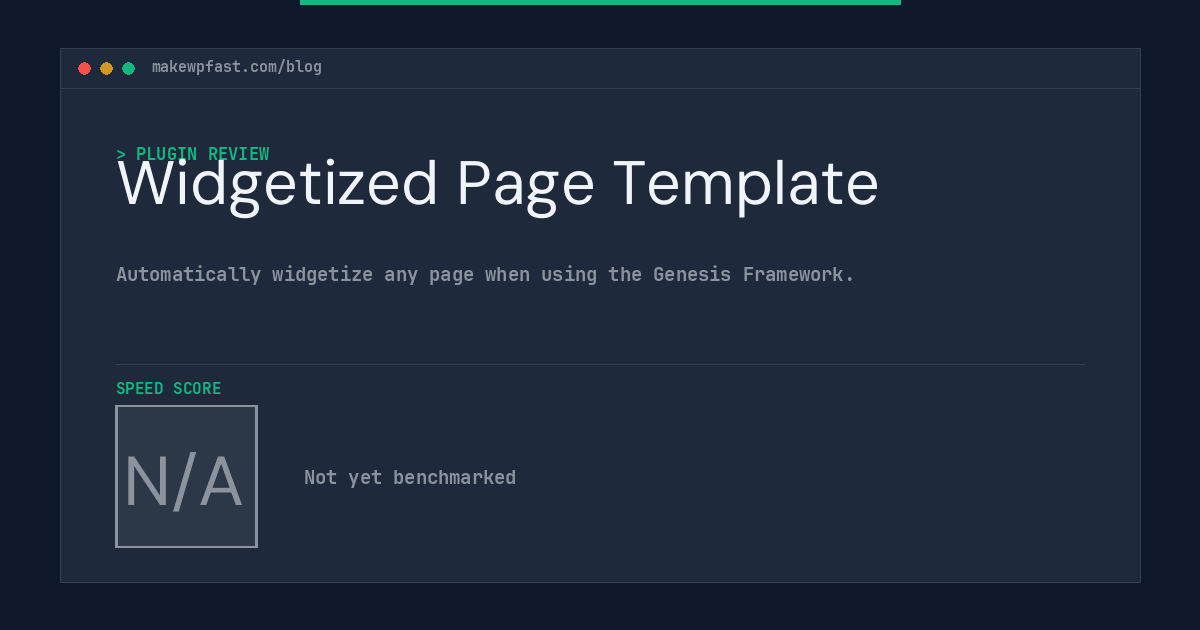 Widgetized Page Template - MakeWPFast