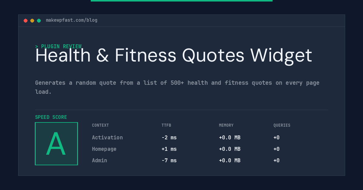 Health & Fitness Quotes Widget - MakeWPFast