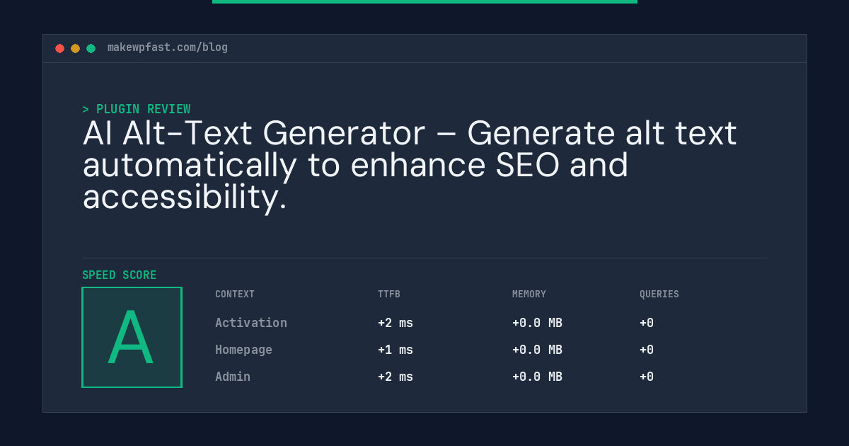 AI Alt-Text Generator – Generate alt text automatically to enhance SEO and accessibility. - MakeWPFast