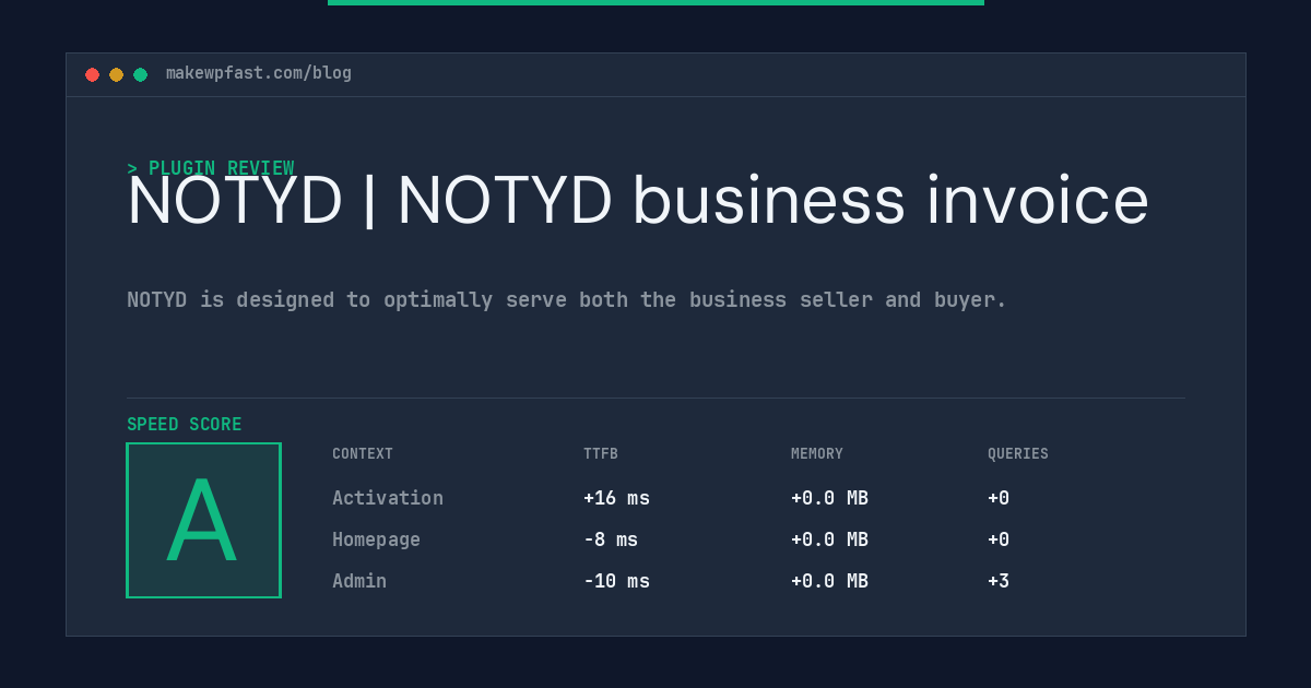 NOTYD | NOTYD business invoice - MakeWPFast