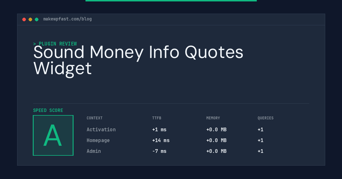 Sound Money Info Quotes Widget - MakeWPFast